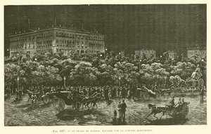 The Prado of Madrid, Lit by Electric Light by French School